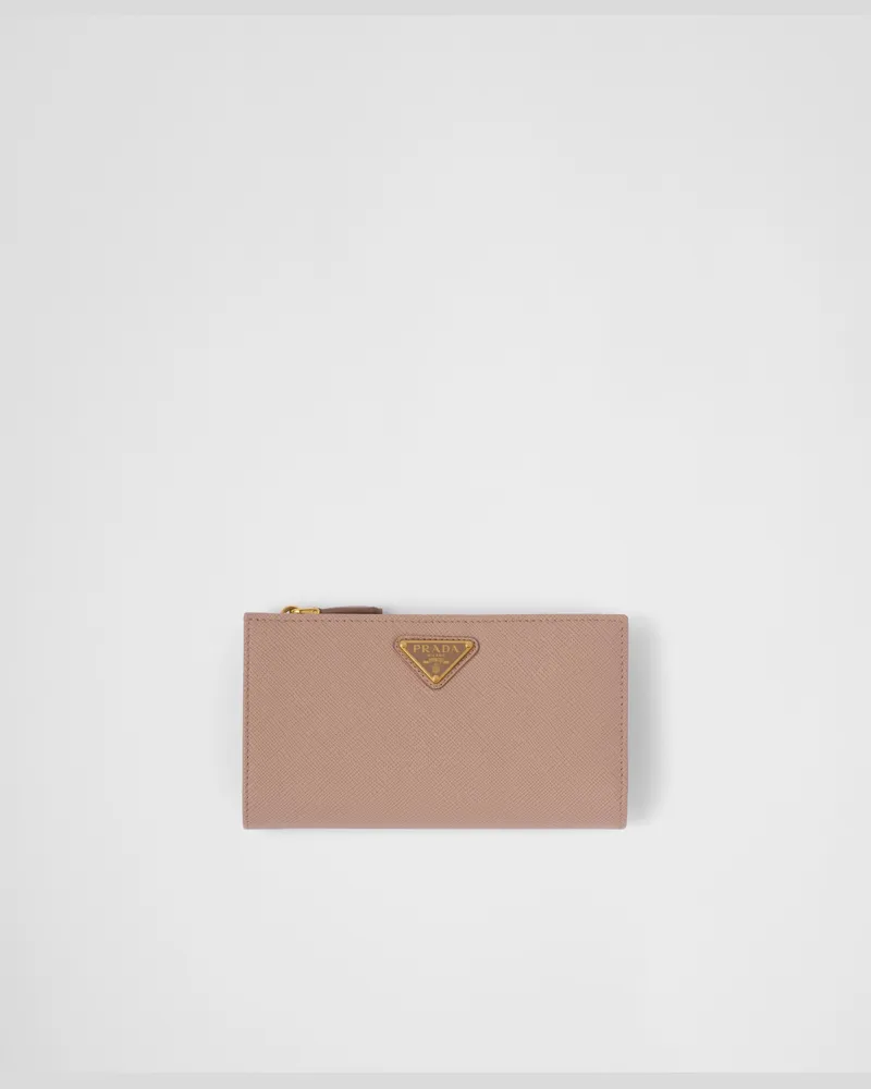 Prada Portemonnaie aus Saffiano-Leder Puderrosa