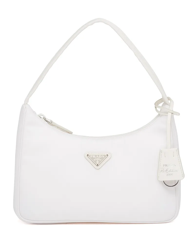 Prada Re-edition 2000 Mini Bag Aus Re-nylon, Damen, Weiss Weiss