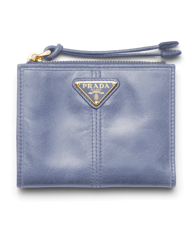 Prada Kleine Geldbörse Aus Leder, Damen, Aviation/blau Aviation