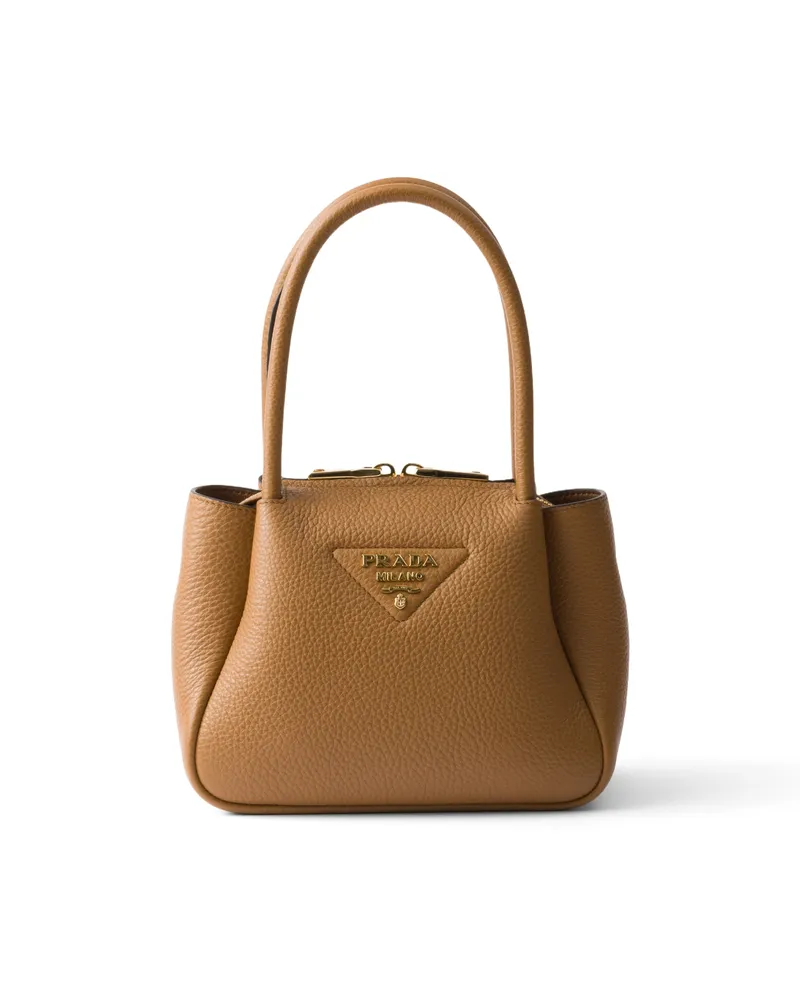 Prada Liaison Mini-handtasche Aus Leder, Damen, Karamell Karamell