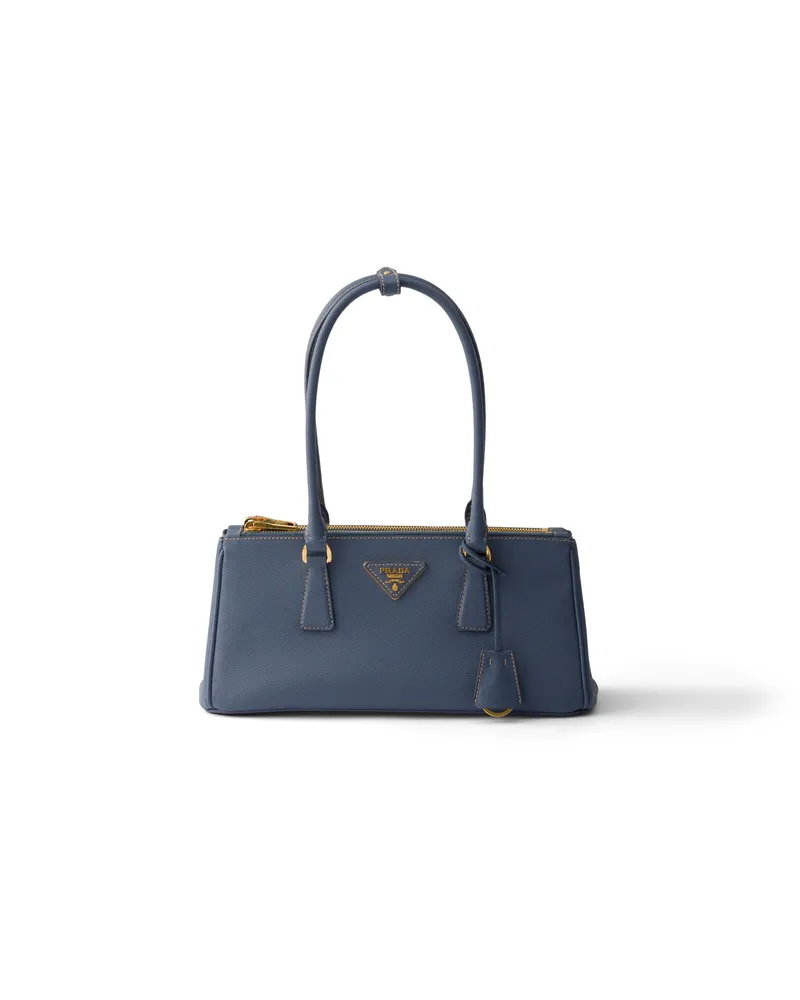 Prada Galleria Mittelgroße Tasche Aus Saffiano-leder, Damen, Aviation/blau Aviation