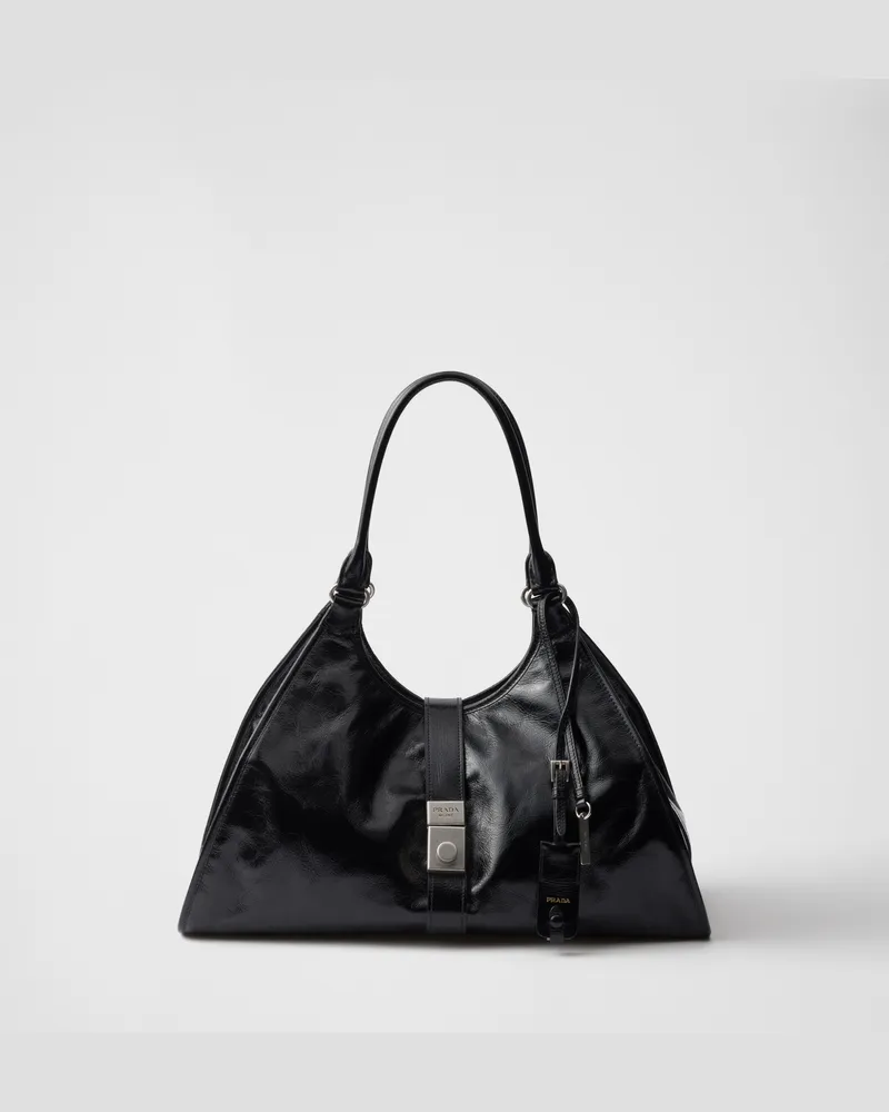 Prada Große Tote Bag aus Leder Schwarz