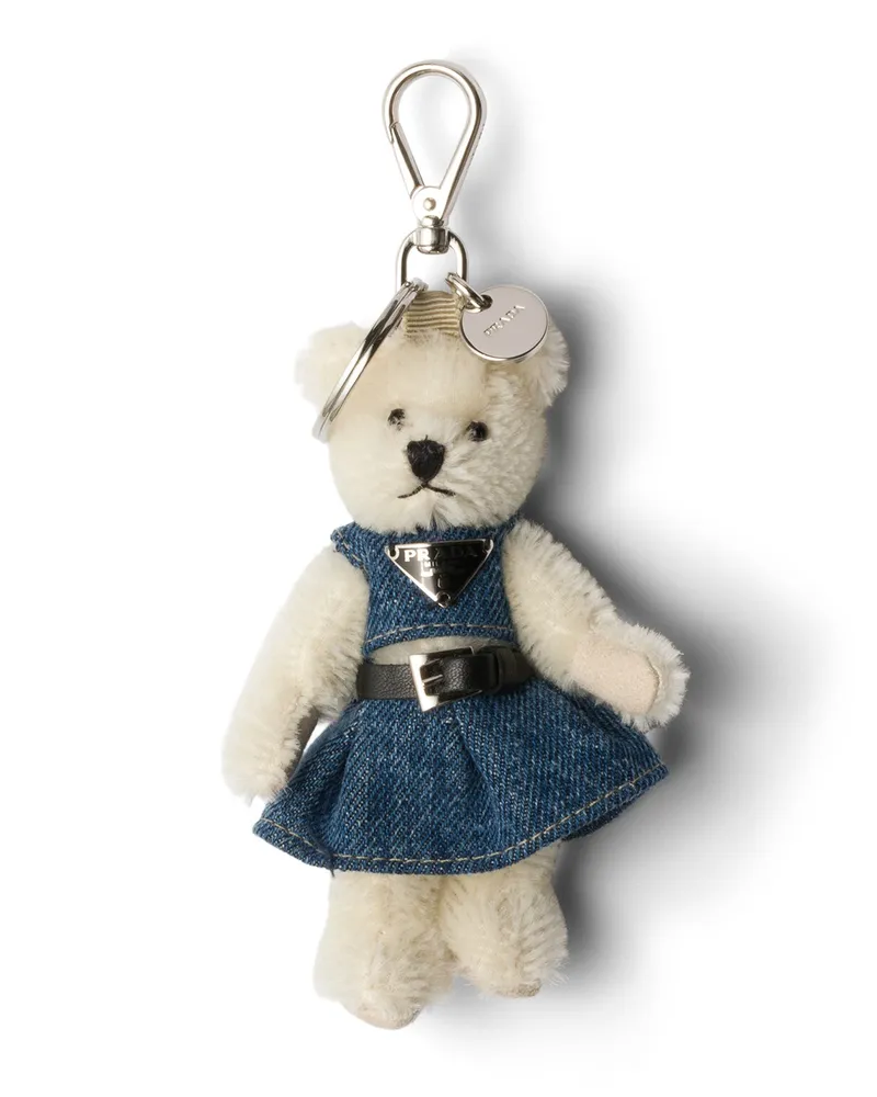 Prada Teddy-schlüsselanhänger, Damen, Weiss Weiss