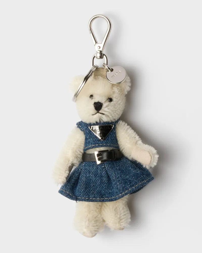 Prada Teddy-Schlüsselanhänger Weiss