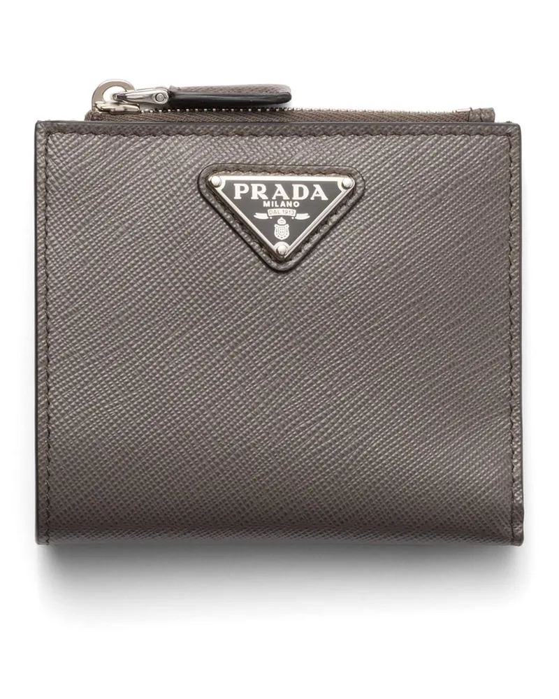 Prada Kleine Geldbörse Aus Saffiano-leder, Herren, Rauchgrau Rauchgrau