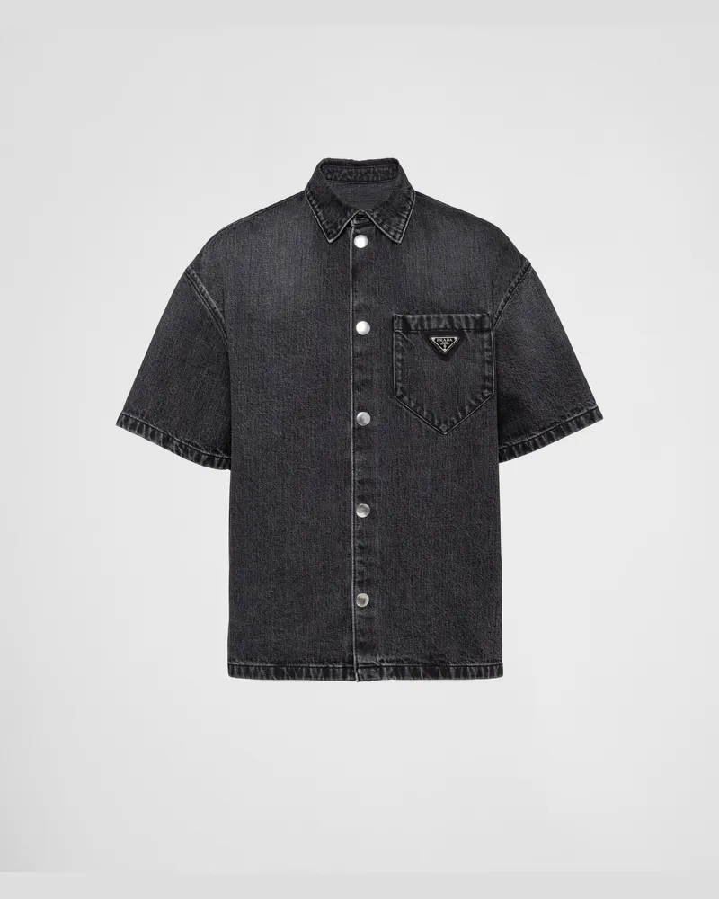 Prada Hemd aus Denim Schwarz
