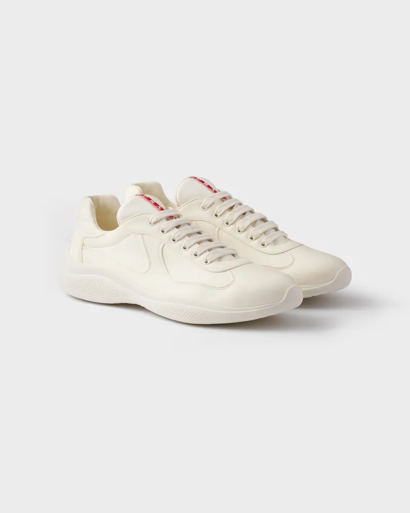 Prada America’s Cup Sneaker aus Nappa-Leder Elfenbein