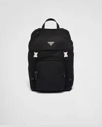 Prada Rucksack aus Re-Nylon und Saffiano-Leder Schwarz