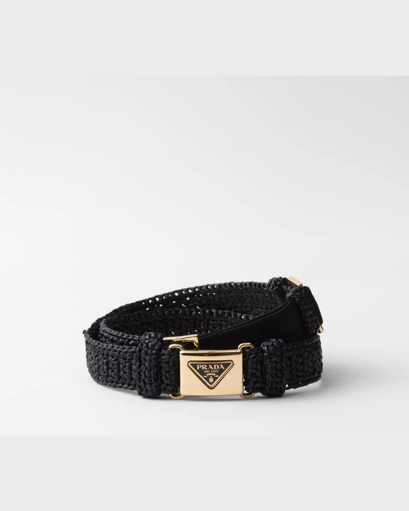 Prada Gehäkelter Gürtel Schwarz