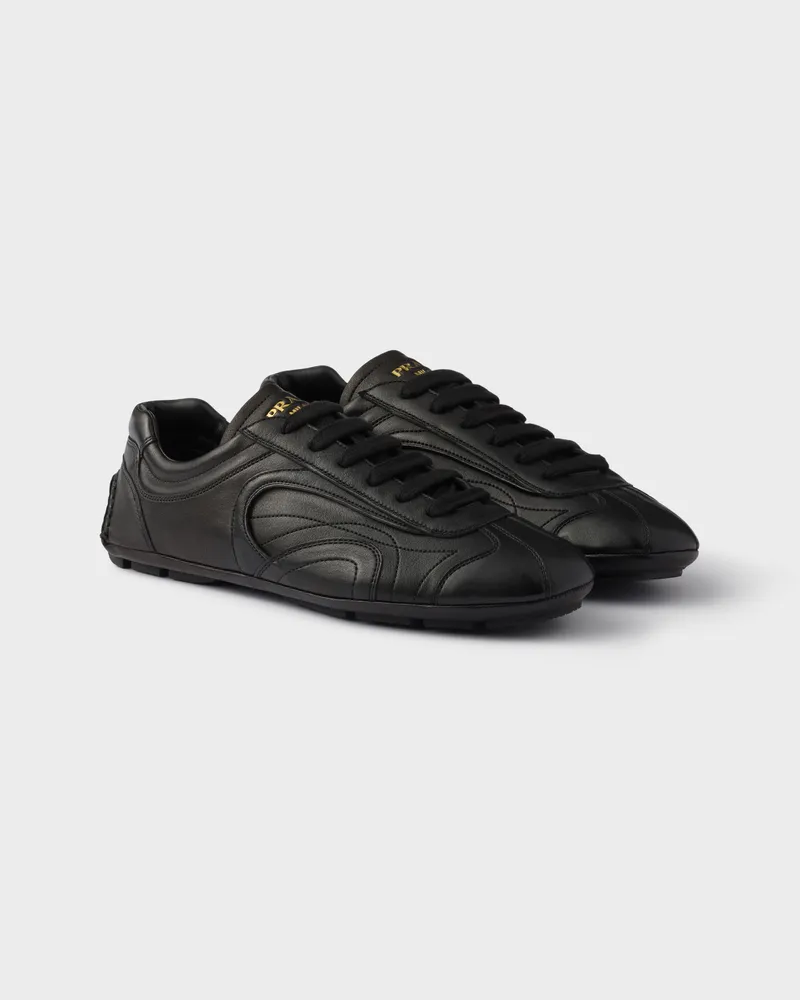 Prada Montecarlo Re-Edition 2005 Sneaker aus antikisiertem Nappaleder Schwarz