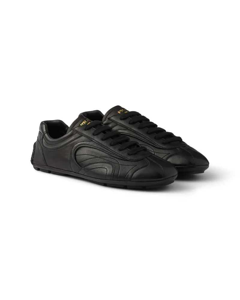 Prada Montecarlo Re-edition 2005 Sneaker Aus Antikisiertem Nappaleder, Herren, Schwarz, Größe 11 Schwarz