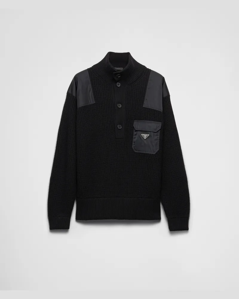Prada Rollkragenpullover aus Wolle und Kaschmir Schwarz