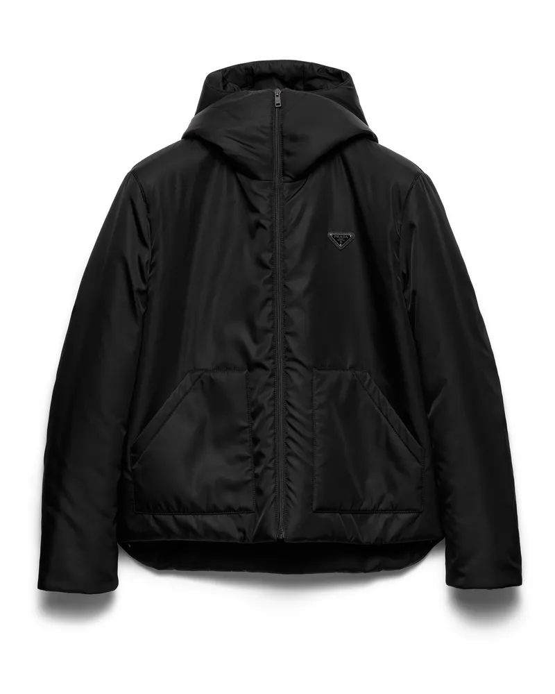 Prada Kapuzenjacke Aus Re-nylon, Herren, Schwarz, Größe Schwarz
