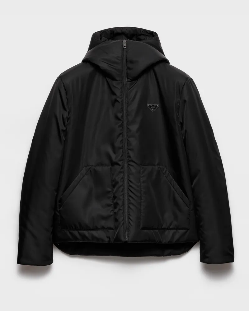 Prada Kapuzenjacke aus Re-Nylon Schwarz