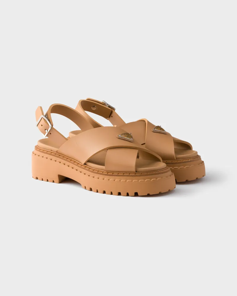 Prada Pantoletten aus Gummi Gerste