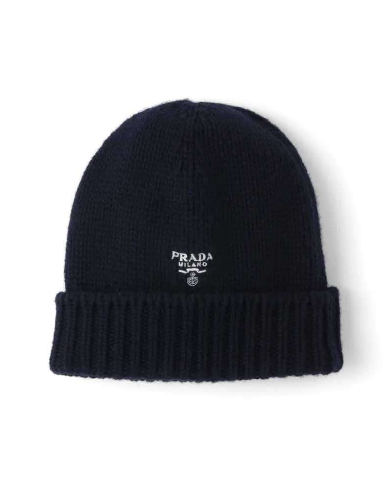 Prada Strickmütze Aus Kaschmir, Herren, Blau, Größe Blau