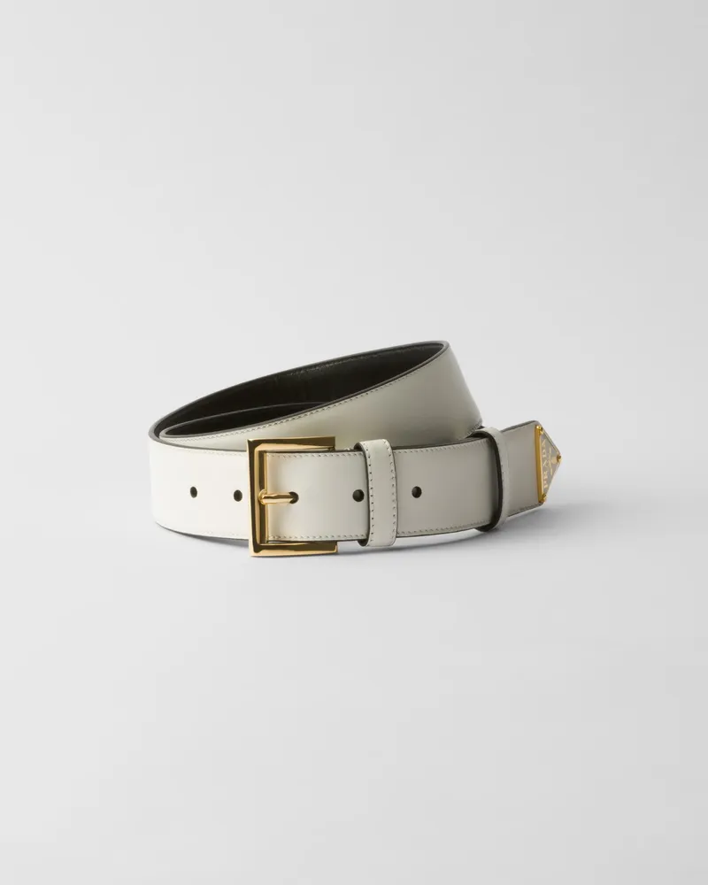Prada Gürtel aus Leder Weiss