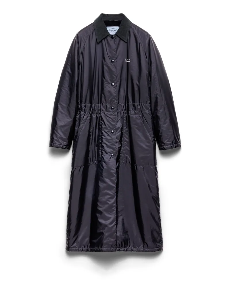 Prada Leichter Regenmantel Aus Re-nylon, Damen, Blau, Größe Blau