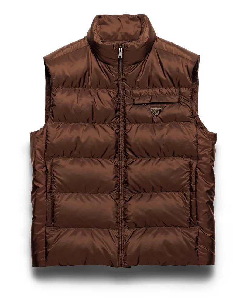 Prada Weste Aus Re-nylon, Herren, Kakaobraun, Größe Kakaobraun