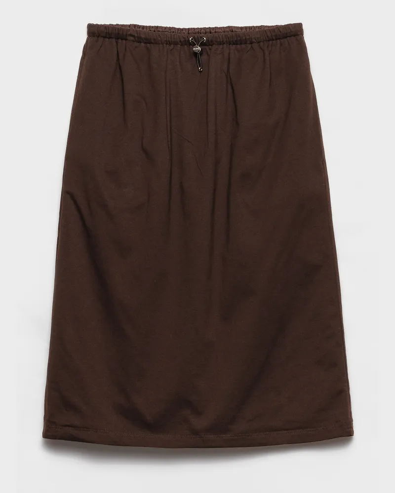Prada Wendbarer Rock aus Baumwolljersey und Re-Nylon Ebenholz