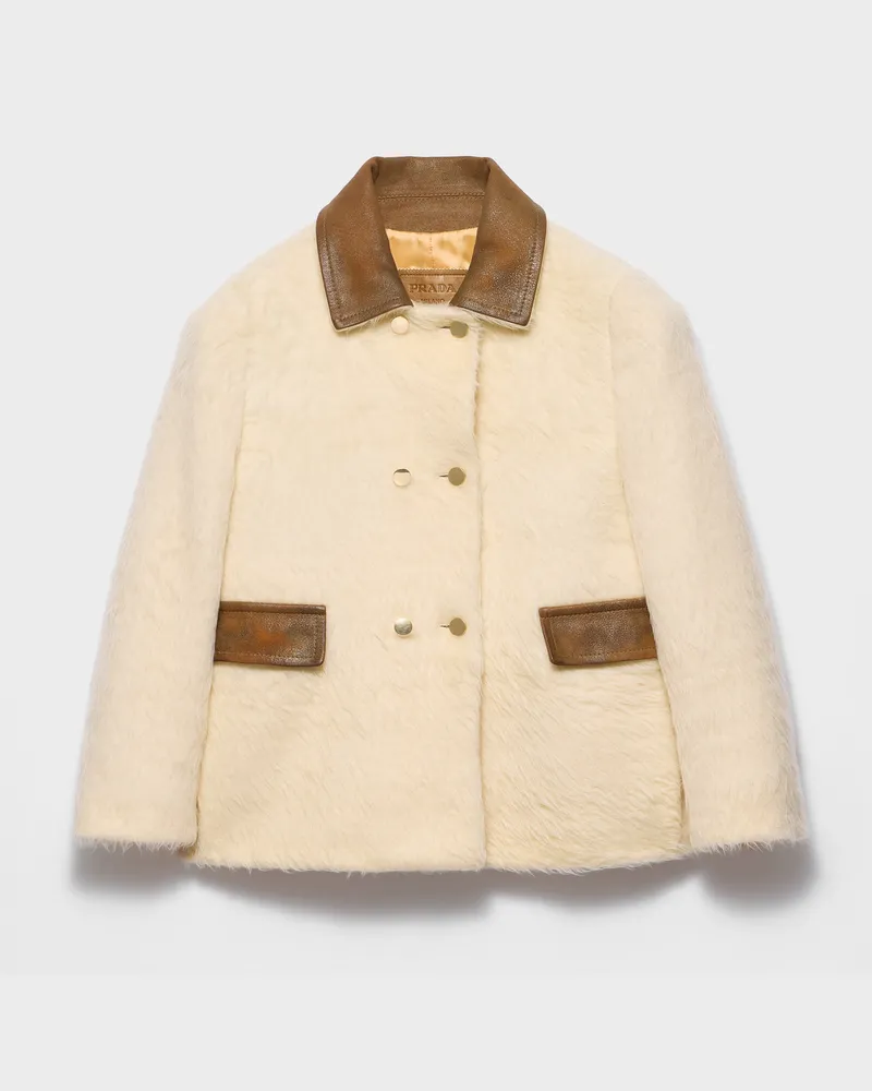 Prada Doppelreihige Aspen Jacke Elfenbein
