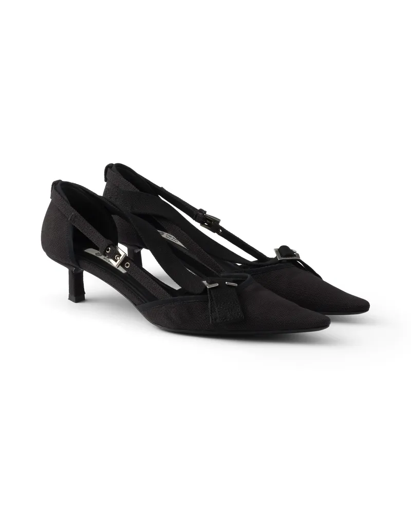 Prada Pumps Aus Canvas, Damen, Schwarz, Größe Schwarz