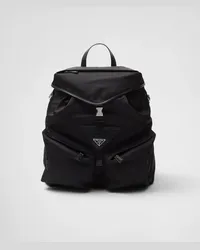 Prada Rucksack aus Re-Nylon und Leder Schwarz