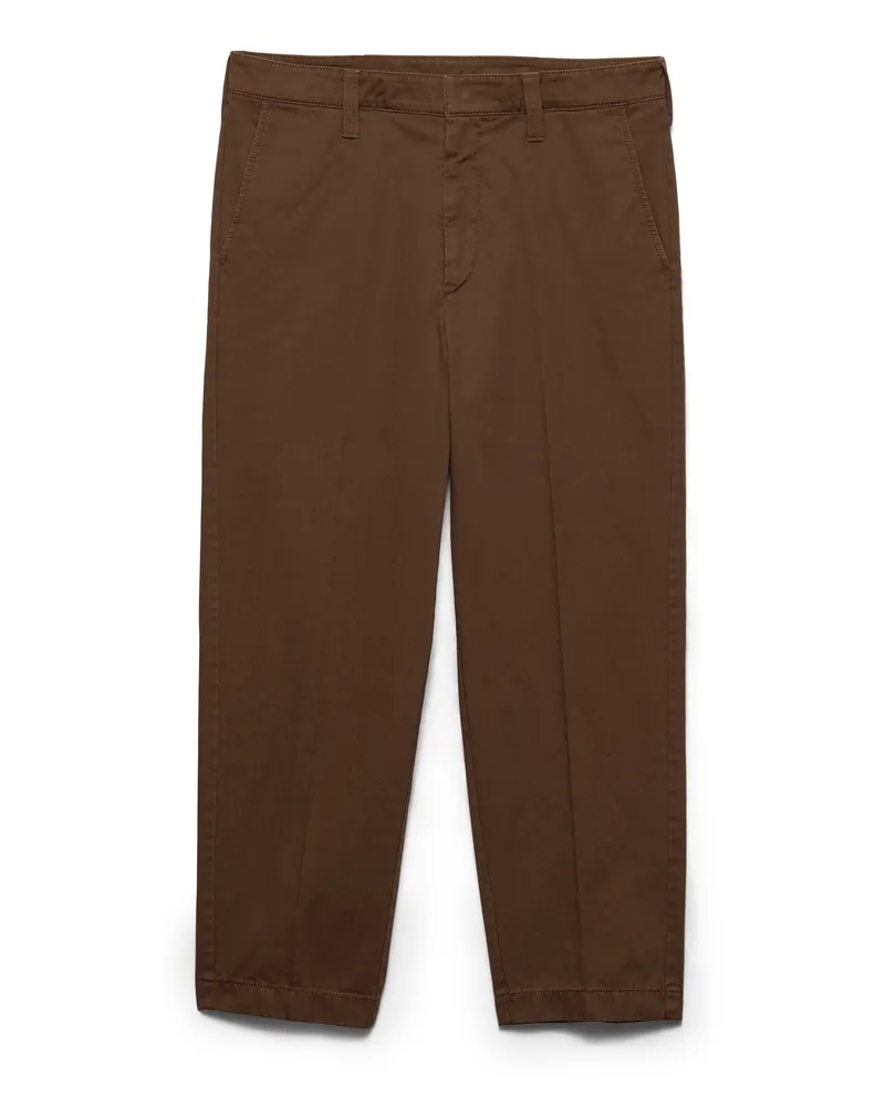 Prada Hose Aus Baumwoll-gabardine, Herren, Tabak, Größe Tabak
