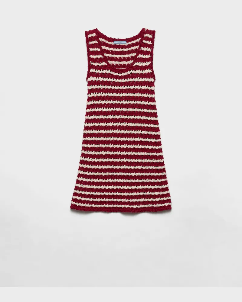 Prada Gehäkeltes Minikleid aus Baumwolle Amaranth