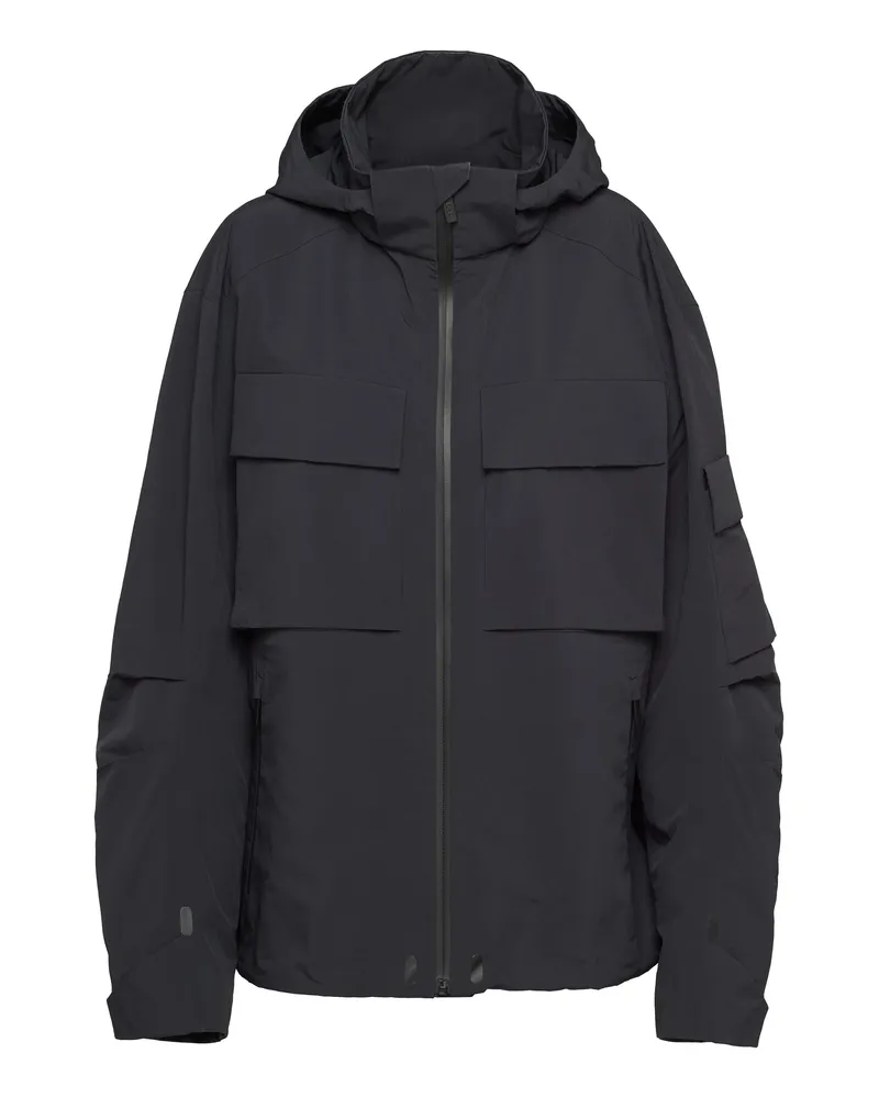 Prada Windbreaker Aus Leichtem Funktionsgewebe, Herren, Schwarz, Größe Schwarz