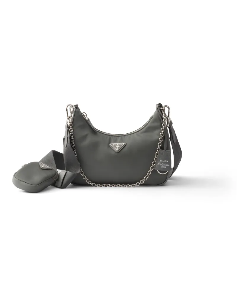 Prada Re-edition 2005 Tasche Aus Re-nylon, Damen, Quecksilbergrau Quecksilbergrau