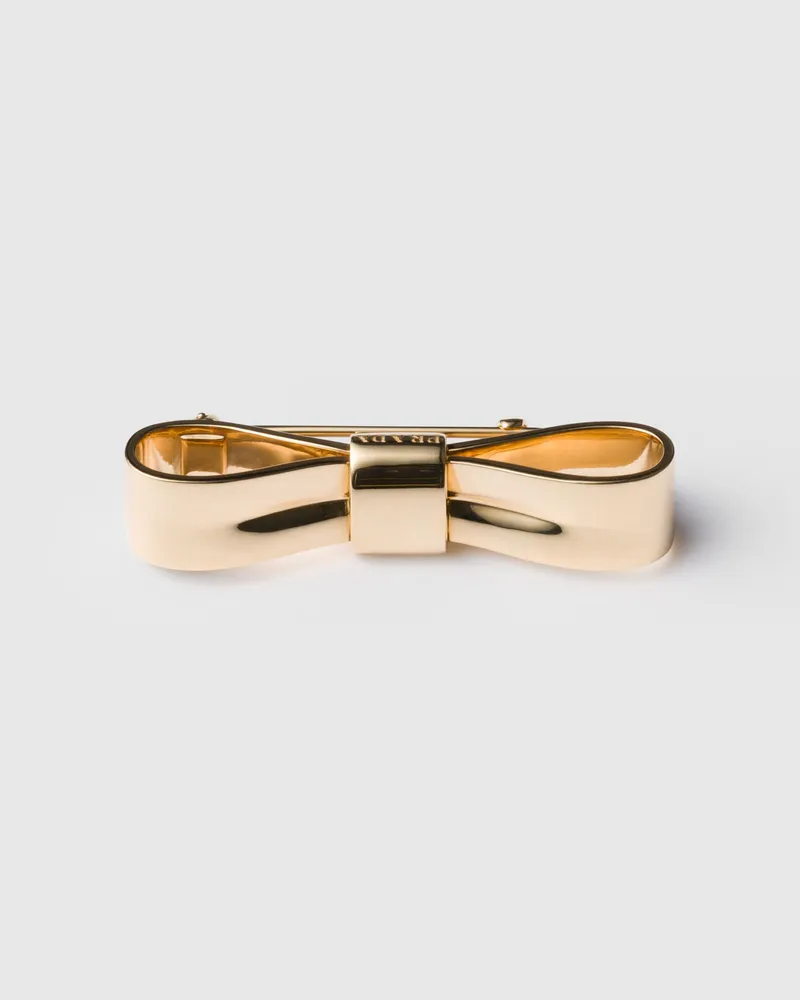 Prada Kleine Eternal Gold Brosche mit Schleife – Gelbgold Gold