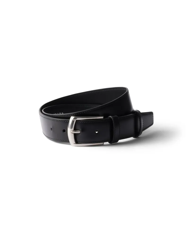Prada Ledergürtel, Herren, Schwarz, Größe Schwarz