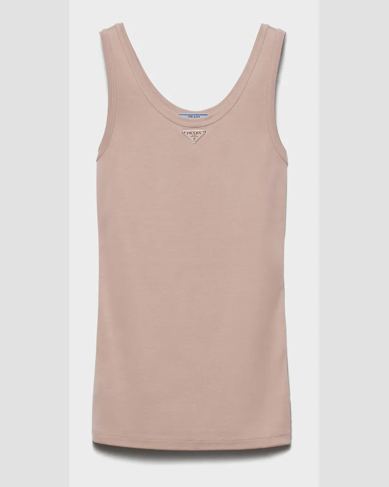 Prada Top aus Rippstrick Khaki