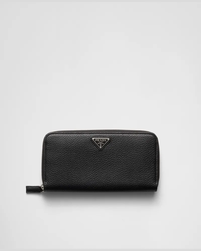 Prada Geldbörse aus Leder Schwarz
