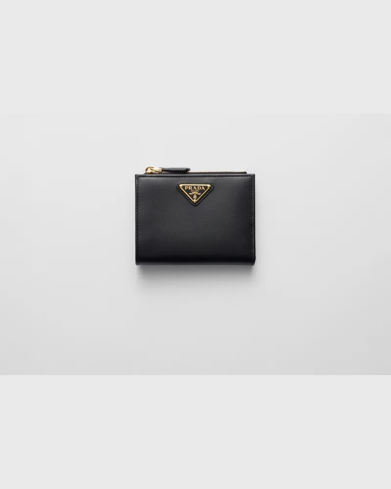 Prada Kleine Geldbörse aus Leder Schwarz