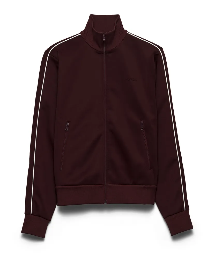 Prada Trainingsjacke Aus Funktionsmaterial Mit Reißverschluss, Herren, Granat, Größe Granat