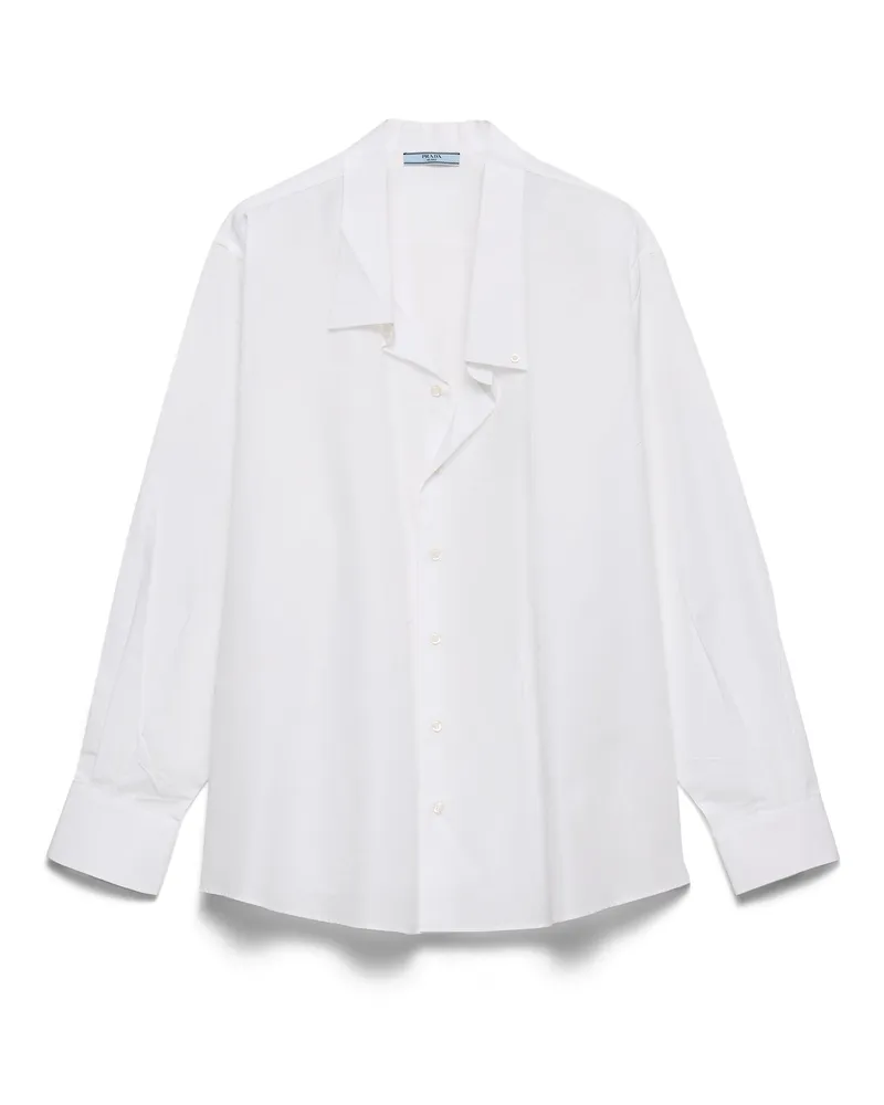 Prada Hemd Aus Popeline, Damen, Weiss, Größe Weiss
