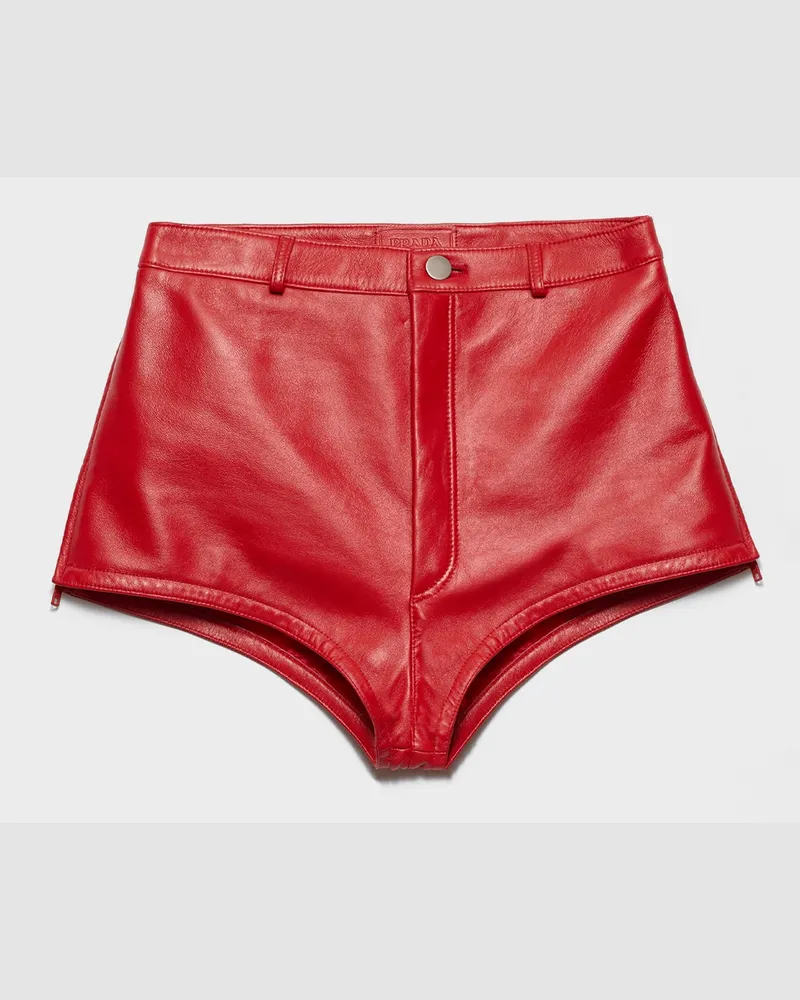 Prada Culottes aus Nappa-Leder Rot