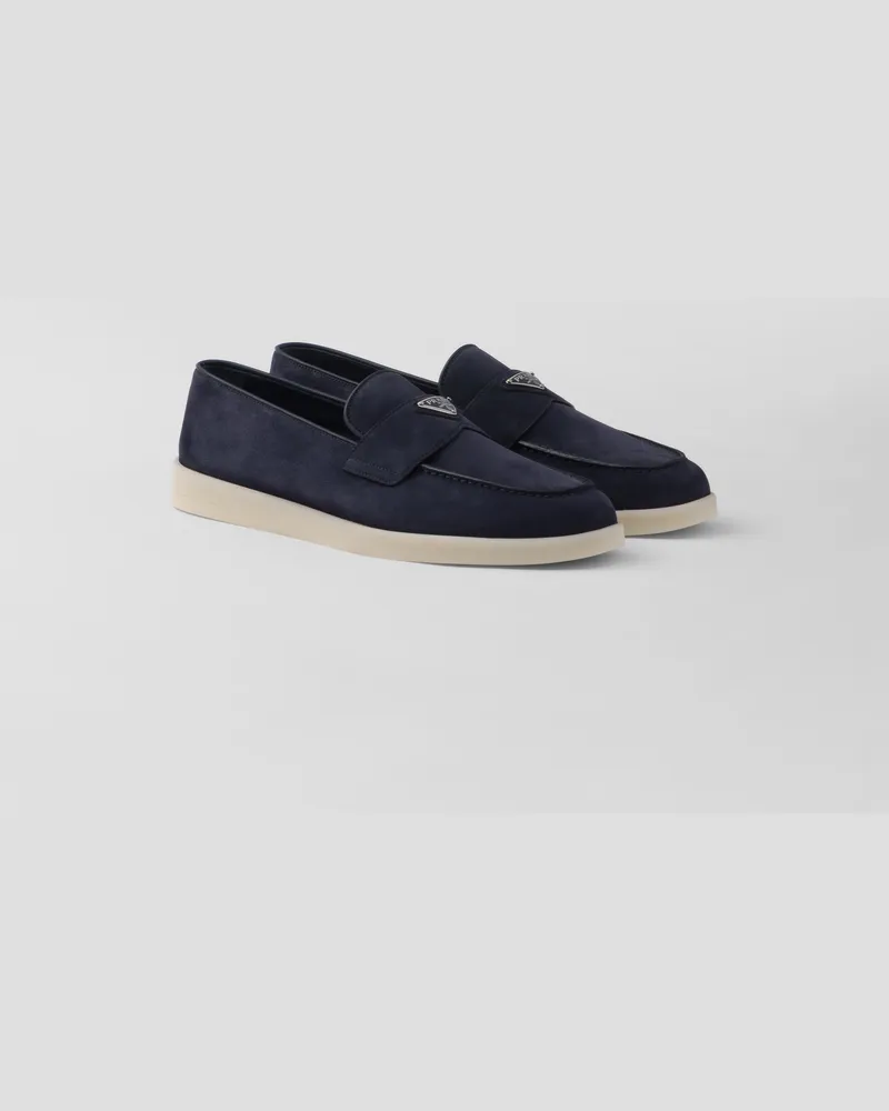 Prada Loafer aus Wildleder Blau