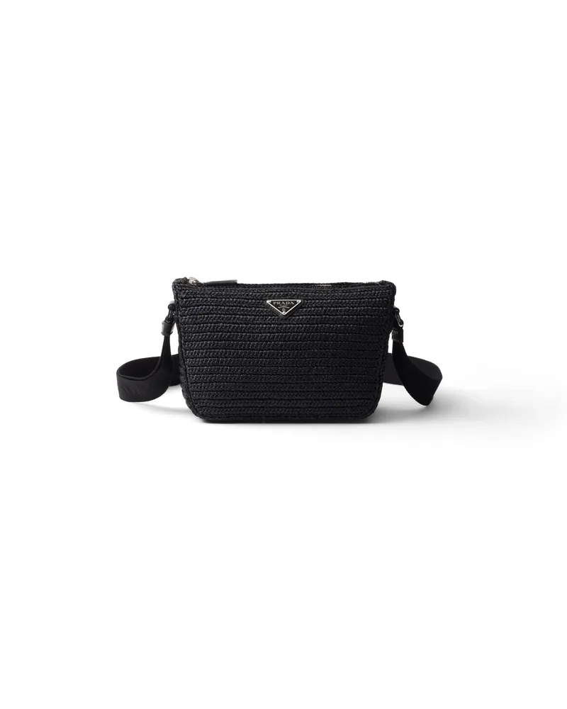 Prada Gehäkelte Schultertasche, Herren, Schwarz Schwarz