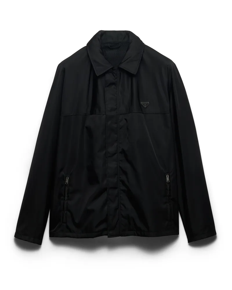Prada Jacke Aus Re-nylon, Herren, Schwarz, Größe Schwarz