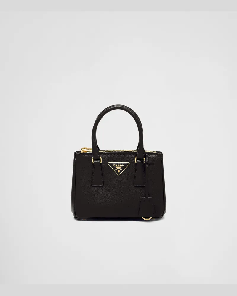 Prada Galleria Mini Bag aus Saffiano-Leder Schwarz