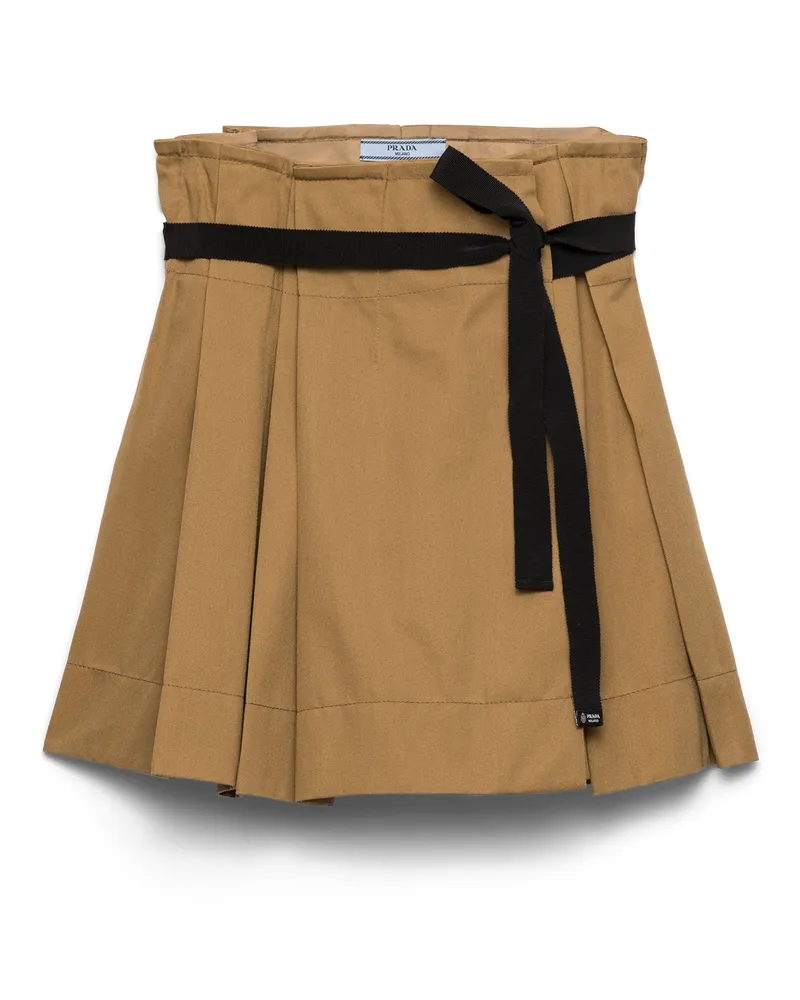 Prada Minirock Aus Gabardine, Damen, Korkbeige, Größe Korkbeige
