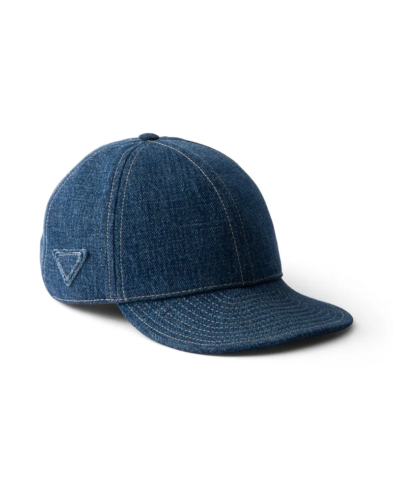 Prada Baseballkappe Aus Denim, Herren, Blau, Größe Blau