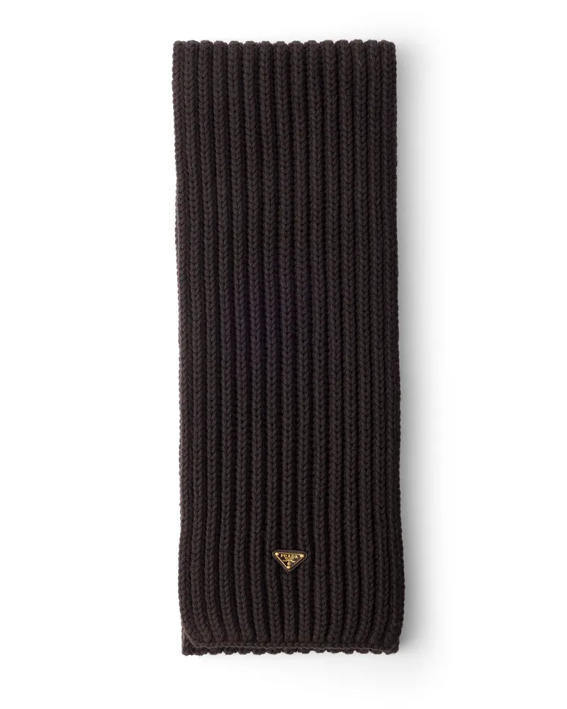 Prada Schal Aus Wolle, Damen, Dunkelbraun Dunkelbraun