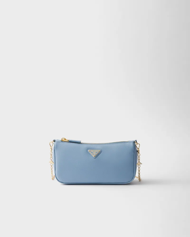 Prada Mini Bag aus Saffiano-Leder Astralblau