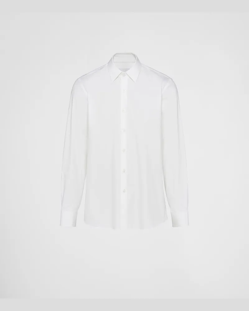 Prada Hemd aus Stretch-Baumwolle Weiss
