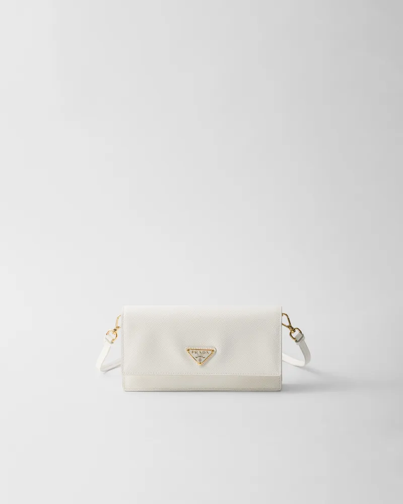 Prada Mini Bag aus Saffiano-Leder Weiss