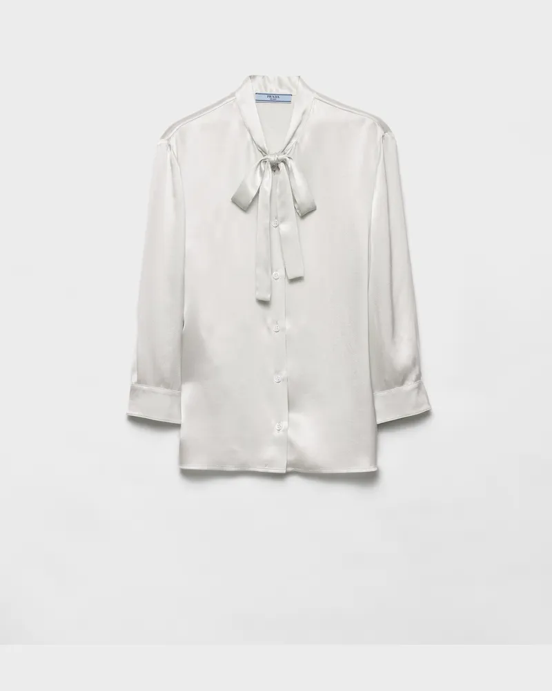 Prada Hemd aus Satin-Crêpe Blattgrün